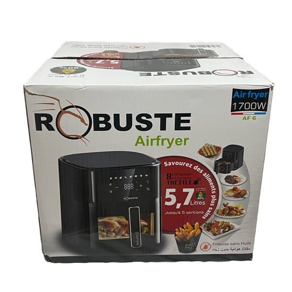 ⁦Robuste Friteuse Sans Huile - Airfryer Tactile 5.7 L- 1700W-AF6-Noir⁩ - الصورة ⁦3⁩
